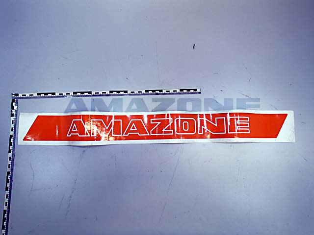 Folie Flaeche orange m. Amazone-Schriftzug weiss
