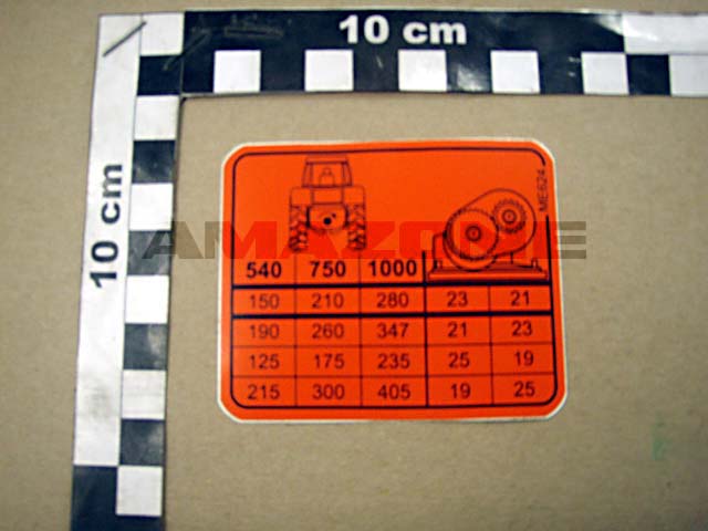 Folie Drehzahltabelle WHG KG-Special/Sup er