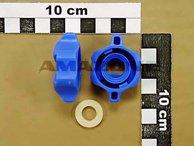 Bajonettmutter SW 8 blau mit Dichtung