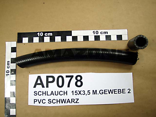 Schlauch 15X3,7 PVC m. Gewebe 20/45 Bar