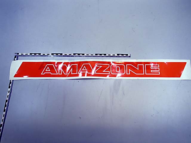 Folie Flaeche orange m. Amazone-Schriftzug weiss