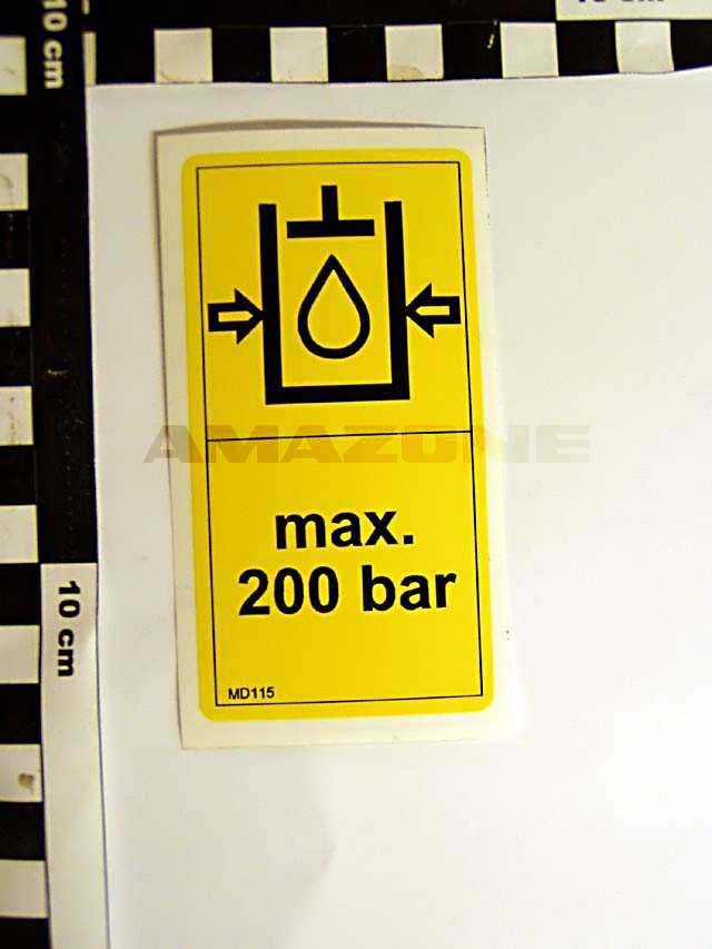 Folie Max. 200 bar