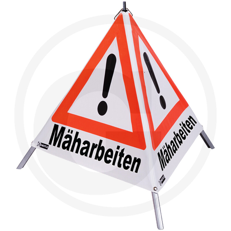 Faltsignal Mäharbeiten
