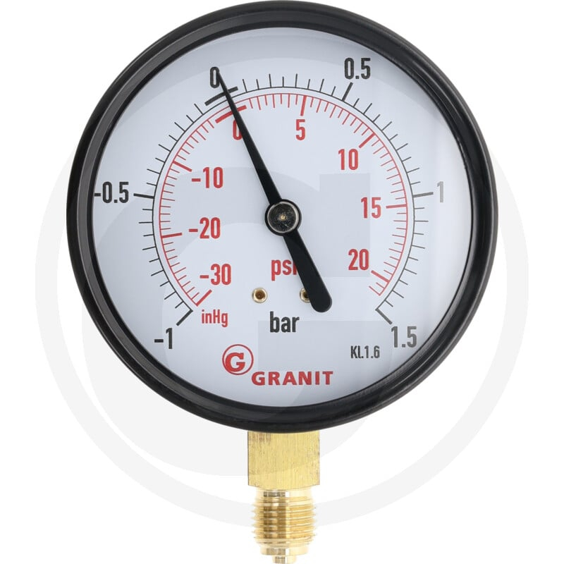 Manometer 80mm Druck-1bis1,5bar 1/4''un