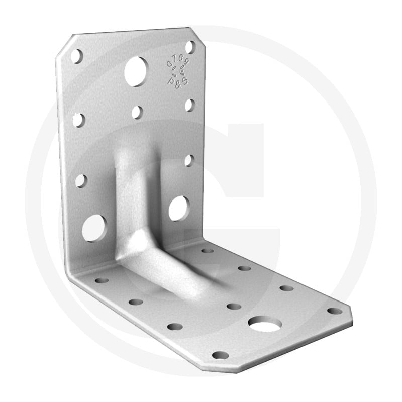 Lochplattenwinkel mit Steg 70x70x65mm
