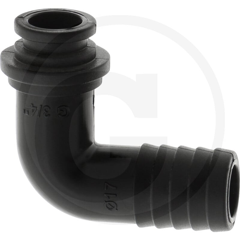 Schlauchanschluss 17mm, 90 Grad , für