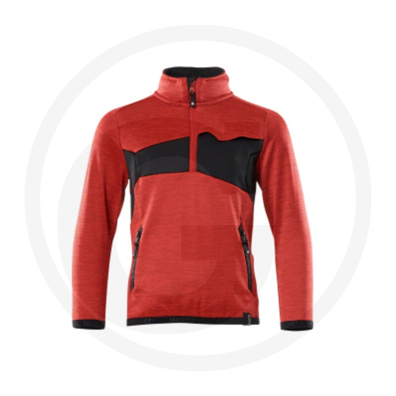 Kinder Fleecepullover Verkehrsrot/sw 128