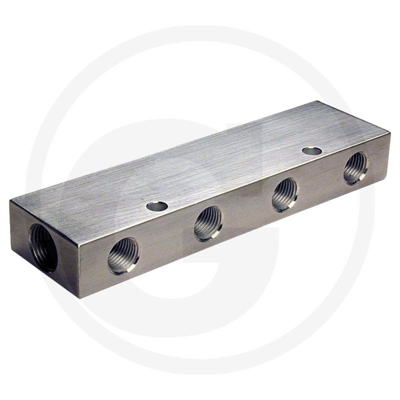 F-VT2-2x1/4-8x1/8-AL-natur Verteilerbloc