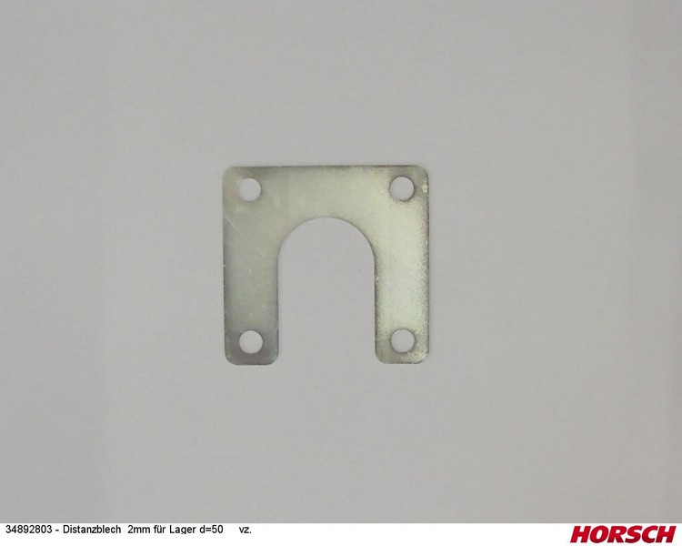 Distanzblech 2mm für Lager d=50 vz.