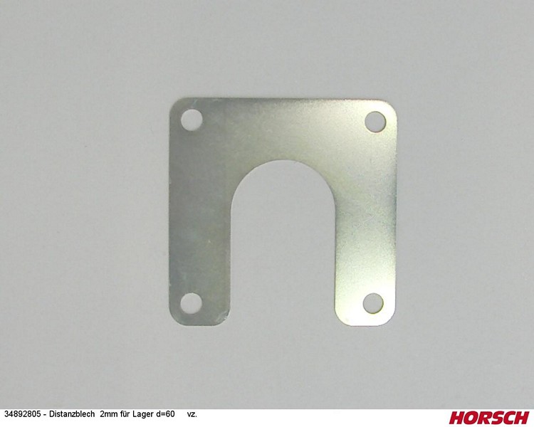 Distanzblech 2mm für Lager d=60 vz.