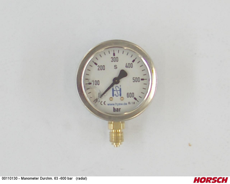 Manometer Ø63 radial 600bar