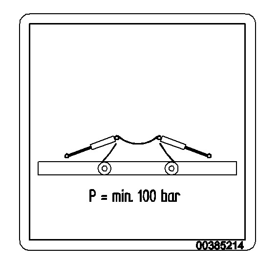 Aufkl. "Klappdruck min. 100 bar