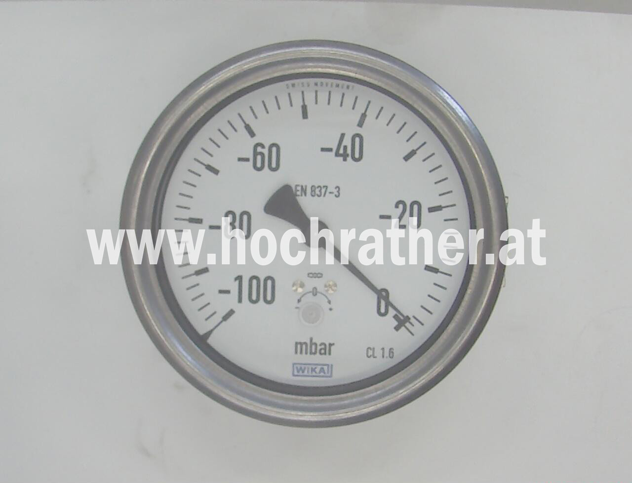 Manometer Ø100 axial -100mbar Unterdr.