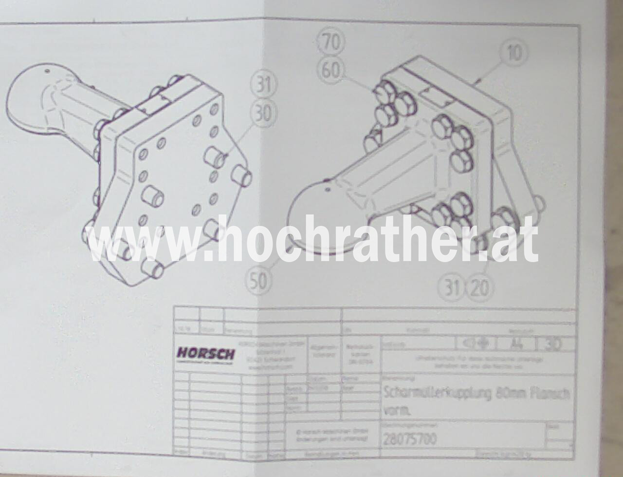 Scharmüllerkupplung 80mm Flansch vorm.