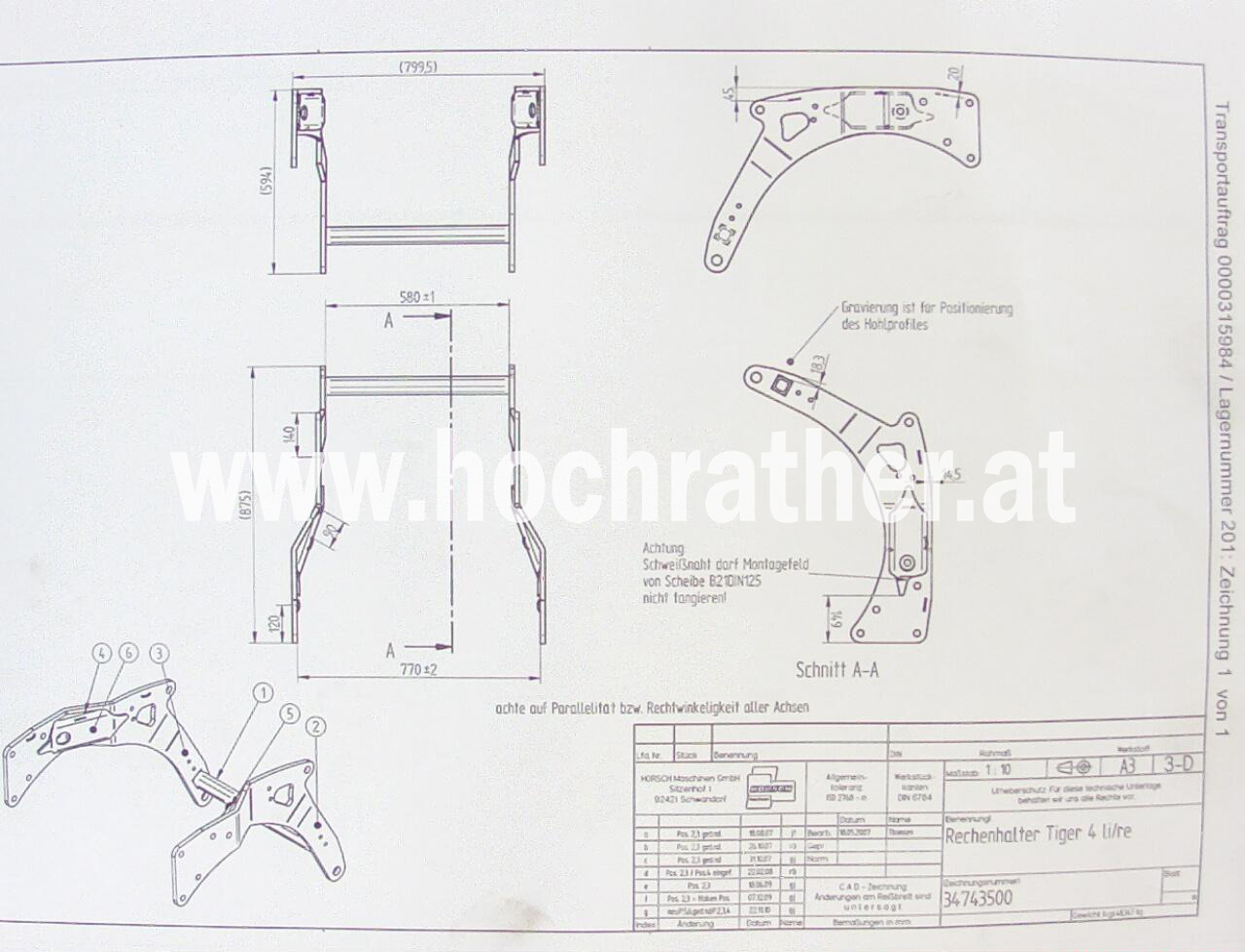 Rechenhalter Tiger 4 li/re 08