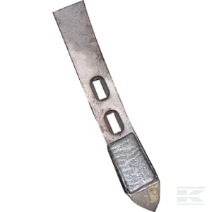 Grubberspitze 350x50x20mm, gehärtet, gekrümmt, 2 Löcher, passend für Universal