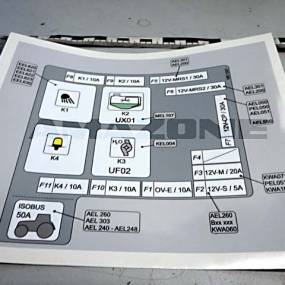 Folie Sicherungsverteiler Ux01 + Uf02 Amazone ME1297