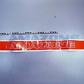 Folie Flaeche Orange M. Amazone-Schriftzug Weiss MF923