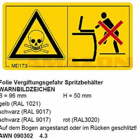 Folie Vergiftungsgefahr Spritzbehälter (Md173) Amazone