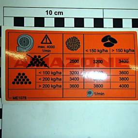 Folie Geblaesedrehzahl Drucksystem (Me1078) Amazone