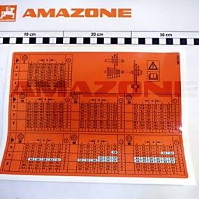 Folie Getriebeeinstelltabelle Yxz Amazone ME1372