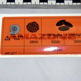 Folie Gebl§Sedrehzahl Injektor (Me1077) Amazone ME1077