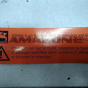 Folie Sicherheitshinweis Unter (Me967) Amazone ME967