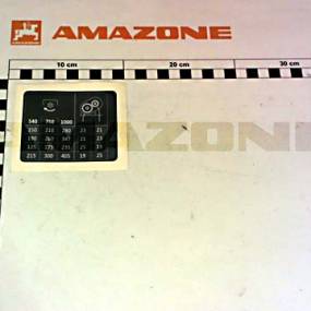 Folie Drehzahltabelle Kg Special/Super Amazone ME1254
