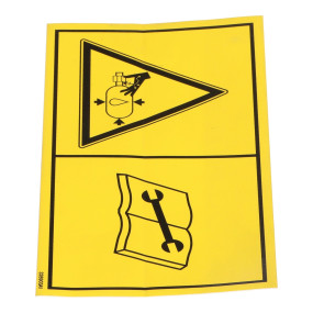 Aufkleber, Achtung Case