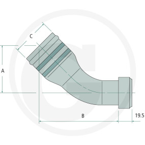 Saugstutzen, Gesteckt, Satz, 4 Granit