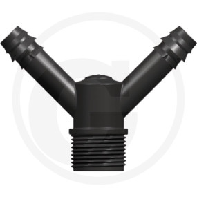 2-Fach Verteiler Ag X Tüllen 3 Granit