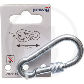 Feuerwehrkarabiner mit Schraub Granit