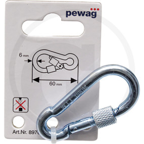 Feuerwehrkarabiner mit Schraub Granit