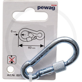 Feuerwehrkarabiner mit Schraub Granit