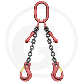 2-Strang Kettengehaenge, Gk 8, Granit