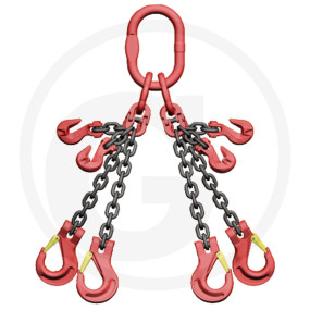 4-Strang Kettengehaenge, Gk 8, Granit