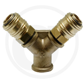 Verteiler 2-Fach mit Kupplung Granit