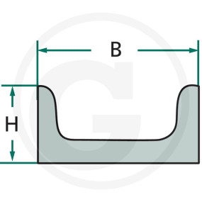 Kratzbodenleiste U-Profil 30 X Granit