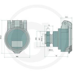Halter für Stecker Dn12 Rot Granit
