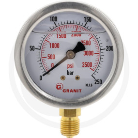 Manometer 0-250Bar 63Mm 1/4'' Unten Granit 4050859938