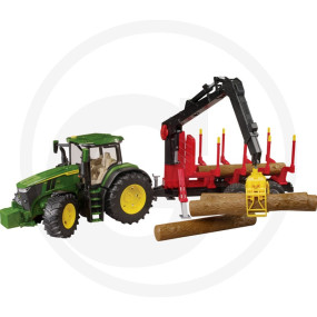 John Deere 7R 350 mit Rückeanhänger Granit