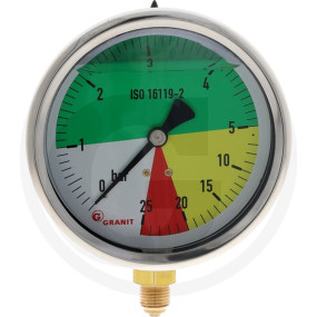 Manometer 100Mm 0-5-25Bar Unten1/4'' St Granit 12362925