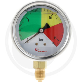 Manometer 63Mm 0-16Bar Unten 1/4'' Stan Granit 12365583