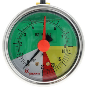Manometer 0-8-25Bar Rückseitig 1/4'' Flü Granit 12368965
