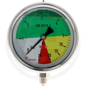 Manometer 100Mm 0-5-25Bar Unten1/4'' Fl Granit 12371329