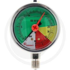 Manometer 63Mm 0-20-40-60Bar ''U-Fl Granit 12403028