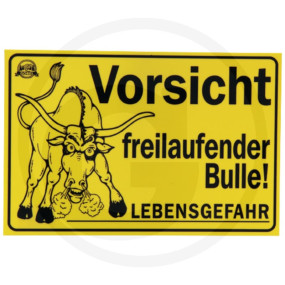 Verbotsschild ''Freilaufender Bulle'' Granit 580580337