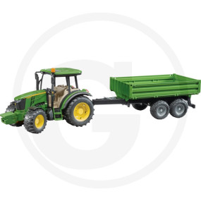 John Deere 5115M mit Bordwandanhänger Granit