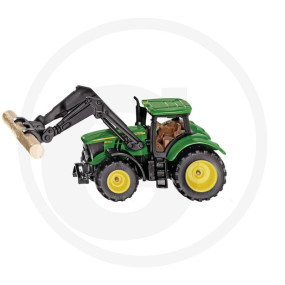 John Deere mit Baumstammgreifer Granit