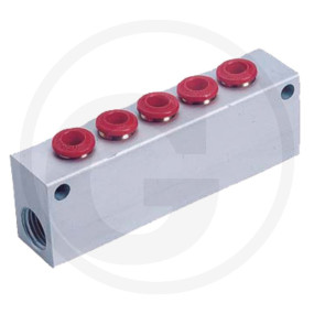 B-Vt-5X8-2X1/4-Al Verteilerblock Granit